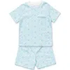 Lila And Hayes Babies'  Charles Boys' Short Set In Sandcastles Blue