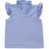 Lila And Hayes Kids'  Ellie Girls' Sleeveless Ruffled Top By Lh Sport In Blue Stripes