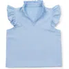Lila And Hayes Kids'  Ellie Girls' Sleeveless Ruffled Top By Lh Sport In Light Blue