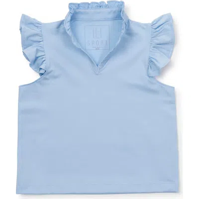 Lila And Hayes Kids'  Ellie Girls' Sleeveless Ruffled Top By Lh Sport In Light Blue