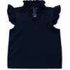 Lila And Hayes Kids'  Ellie Girls' Sleeveless Ruffled Top By Lh Sport In Navy