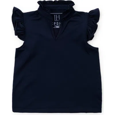 Lila And Hayes Kids'  Ellie Girls' Sleeveless Ruffled Top By Lh Sport In Navy