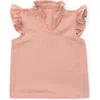 Lila And Hayes Kids'  Ellie Girls' Sleeveless Ruffled Top By Lh Sport In Orange Stripes