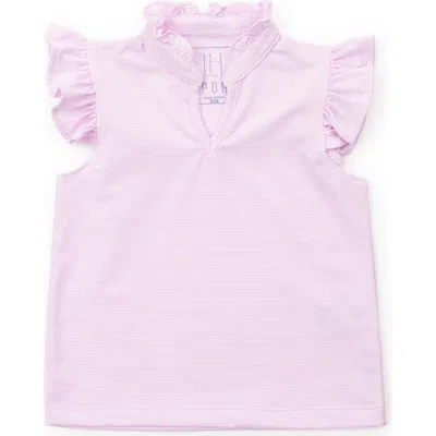 Lila And Hayes Kids'  Ellie Girls' Sleeveless Ruffled Top By Lh Sport In Pink Stripes