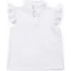 Lila And Hayes Kids'  Ellie Girls' Sleeveless Ruffled Top By Lh Sport In White