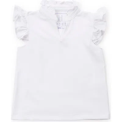 Lila And Hayes Kids'  Ellie Girls' Sleeveless Ruffled Top By Lh Sport In White
