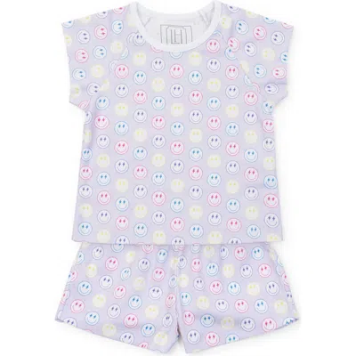 Lila And Hayes Kids'  Emery Girls' Short Set In Preppy Smiles