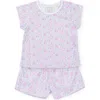 Lila And Hayes Kids'  Emery Girls' Short Set In Sandcastles Pink