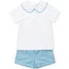 Lila And Hayes Babies'  Field Boys' Woven Short Set In Hampton Plaid