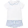 Lila And Hayes Field Boys' Woven Short Set In Sailing Away