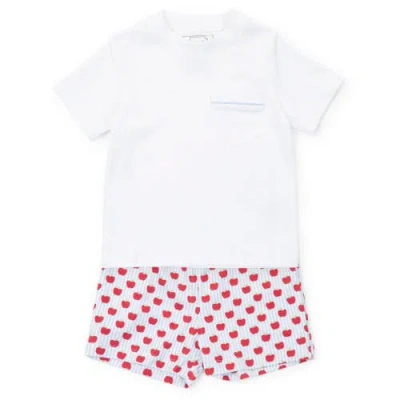 Lila And Hayes Kids'  Griffin Boys' Polo Golf Shirt In White
