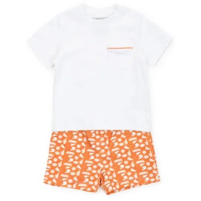 Lila And Hayes Kids'  Griffin Boys' Polo Golf Shirt In White