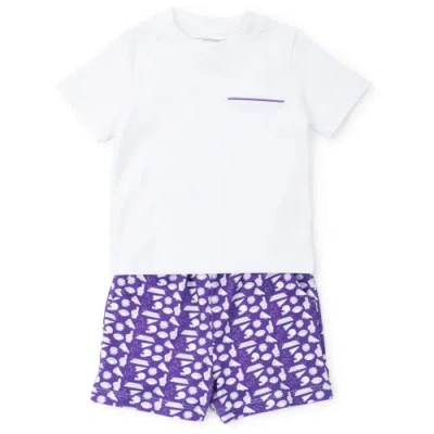 Lila And Hayes Kids'  Griffin Boys' Polo Golf Shirt In White