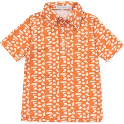 Lila And Hayes Kids'  Griffin Boys' Polo Golf Shirt In Orange