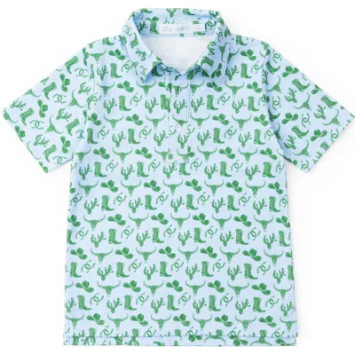 Lila And Hayes Kids'  Griffin Boys' Polo Golf Shirt In Blue