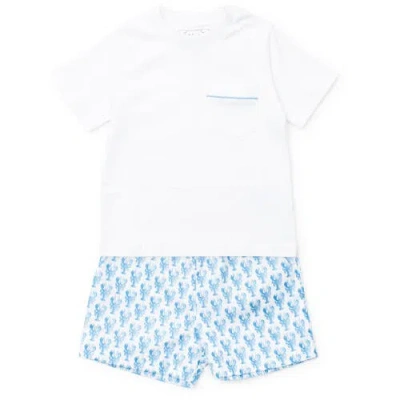 Lila And Hayes Kids'  Hudson Boys' Short Set In Blue