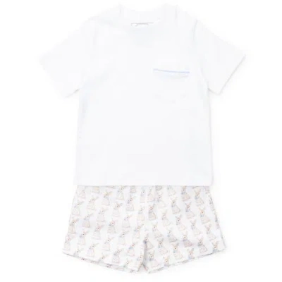 Lila And Hayes Kids'  Hudson Boys' Short Set In White
