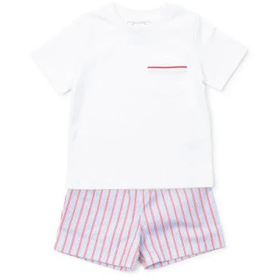 Lila And Hayes Kids'  Hudson Boys' Short Set In White