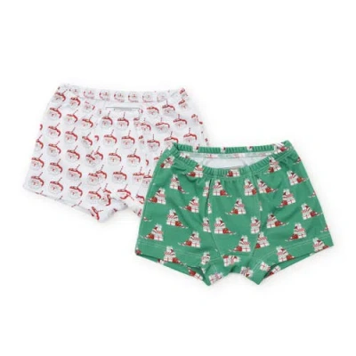 Lila And Hayes Babies'  James Boys' Underwear Set In Hot Cocoa/santa's Helper