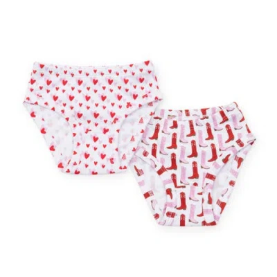 Lila And Hayes Kids'  Lauren Girls' Underwear Set In City Boots/heart To Heart