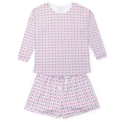 Lila And Hayes Longsleeve Top Short Set In Neutral