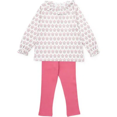 Lila And Hayes Kids'  Lulu Girls' Legging Set In White