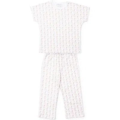 Lila And Hayes Kids'  Merrick Girls' Pant Set In Neutral