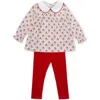 Lila And Hayes Kids'  Morgan Girls' Legging Set In Red
