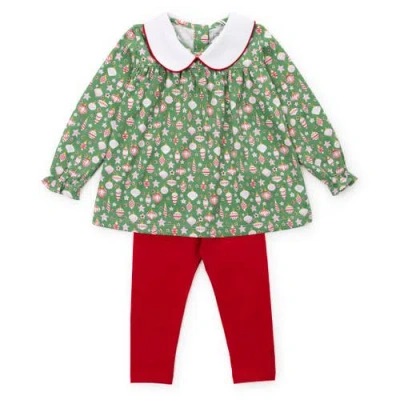 Lila And Hayes Babies'  Morgan Set Girls' Legging Set In Retro Ornaments