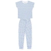 Lila And Hayes Pajama Jogger Pant Set In Heart To Heart Blue