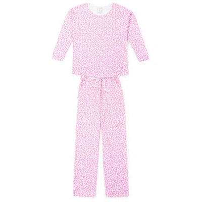 Lila And Hayes Pajama Longsleeve Top Pants Set In Pink