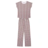 Lila And Hayes Pajama Pant Set In Pink Wreaths
