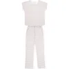 Lila And Hayes Pajama Pant Set In White