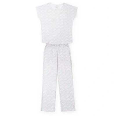 Lila And Hayes Pajama Pant Set In White