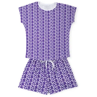 Lila And Hayes Pajama Short Set In Purple
