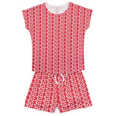 Lila And Hayes Pajama Short Set In Red