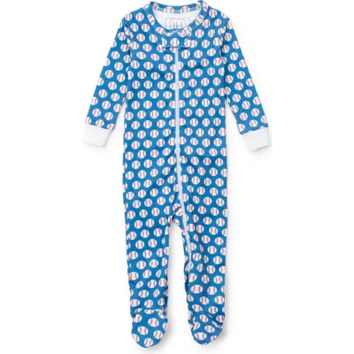 Lila And Hayes Kids'  Parker Zipper Pajama In Baseball Grandslam