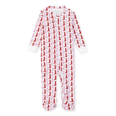 Lila And Hayes Babies'  Parker Zipper Pajama In Pink