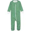 Lila And Hayes Kids'  Parker Zipper Pajama In Green