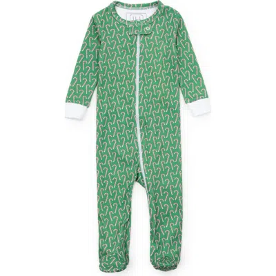 Lila And Hayes Kids'  Parker Zipper Pajama In Green