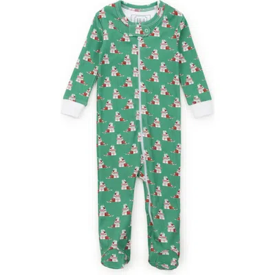 Lila And Hayes Babies'  Parker Zipper Pajama In Santa's Helper