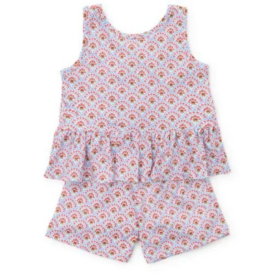 Lila And Hayes Babies'  Poppy Girls' Short Set In Bunting Floral