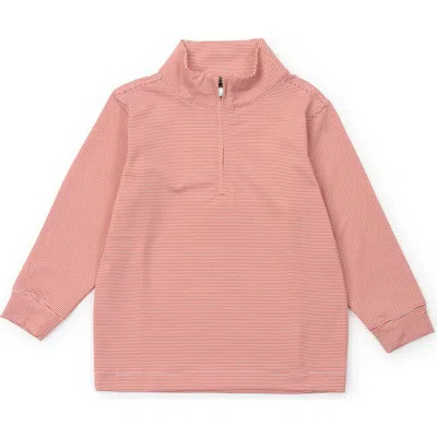 Lila And Hayes Kids'  Sam Quarter Zip Pullover By Lh Sport In Orange Stripes