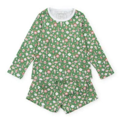 Lila And Hayes Kids'  Sophie Girls' Short Set In Retro Ornaments