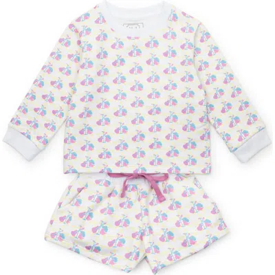 Lila And Hayes Kids'  Stella Girls' Sweatshirt Short Set In White