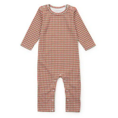 Lila And Hayes Thompson Boys' Romper In Holiday Plaid