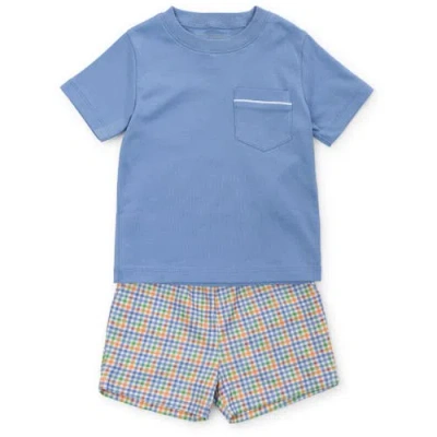 Lila And Hayes Kids'  Walker Boys' Short Set In Blue