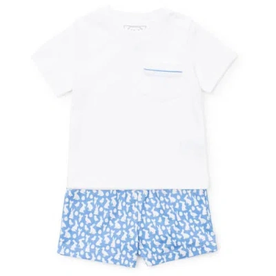 Lila And Hayes Walker Boys' Short Set In Easter Time Blue
