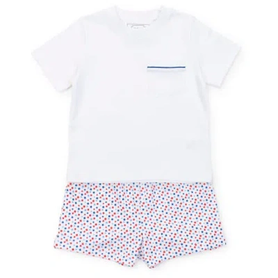 Lila And Hayes Kids'  Walker Boys' Short Set In Star Spangled