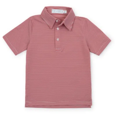 Lila And Hayes Kids'  Will Boys' Golf Polo Shirt By Lh Sport In Red